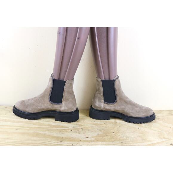 New Paul Green Boots Womens 6 Beige Brown Leather Chelsea Platform Ankle Shoes - Picture 3 of 8